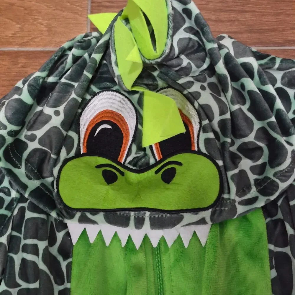 Halloween Costume Dinosaur Dragon Dress Outfit Animal Hooded Onesie Green 9-10